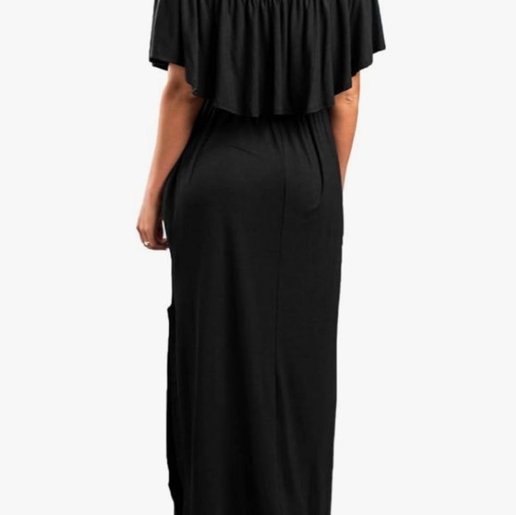 Sarin Mathews Black Party Off-the-Shoulder Maxi Dress Size M - Picture 2 of 8